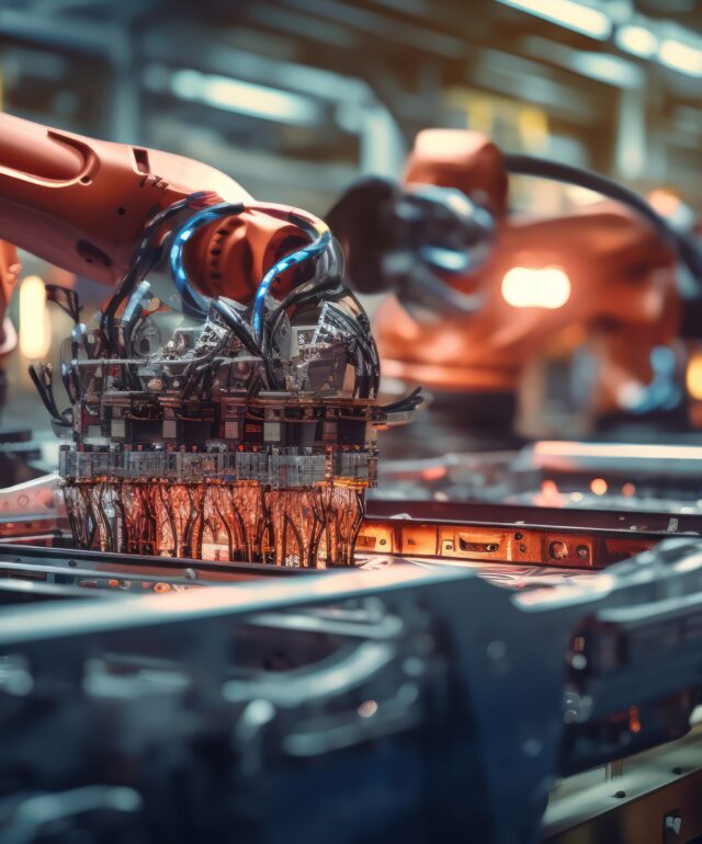 Automotive assembly line, precision and automation.